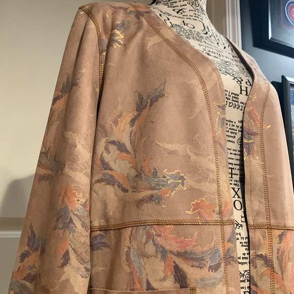 Solitaire Longline Faux Suede Floral Jacket - Picture 2 of 4